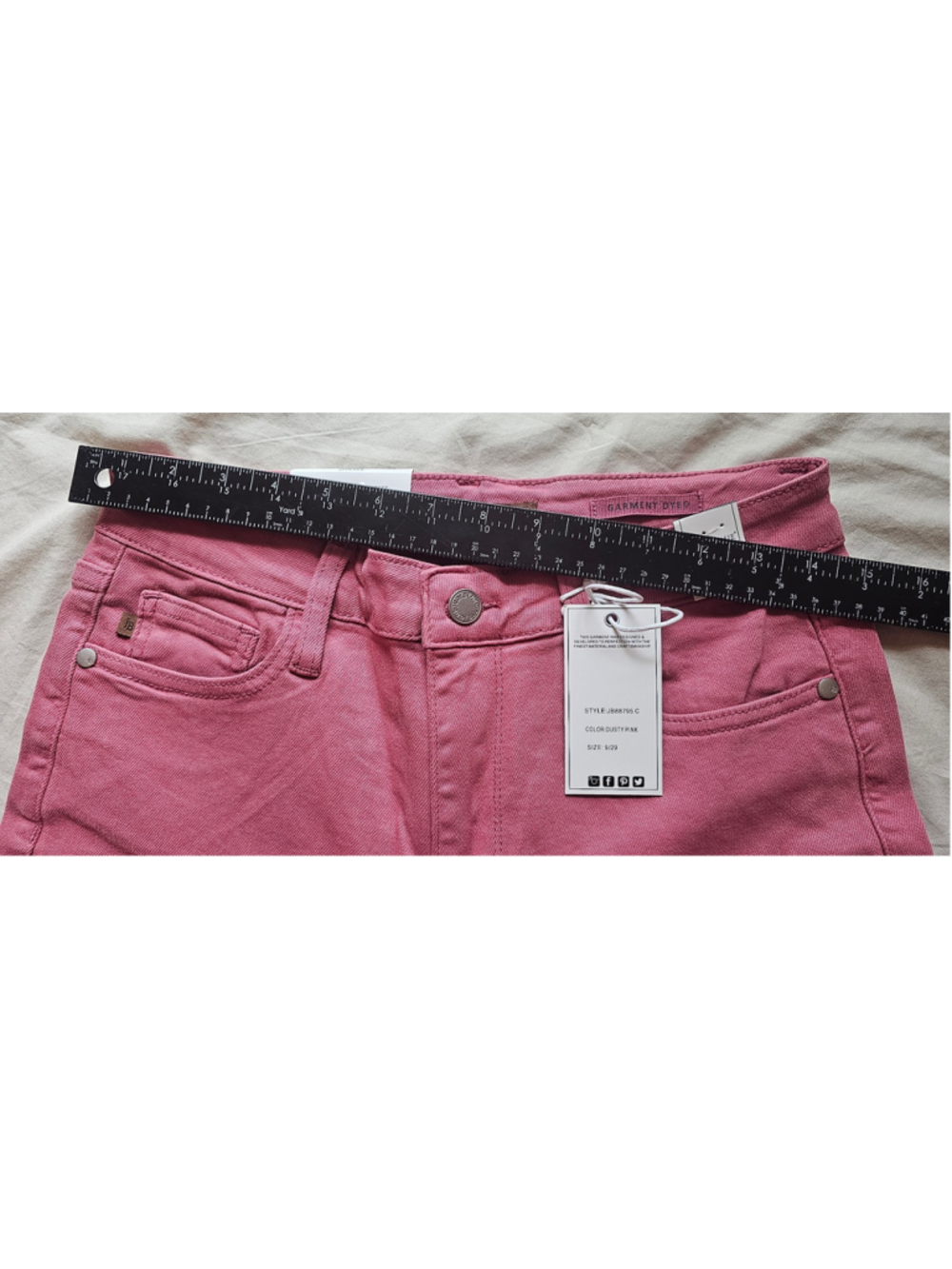 Women's Judy Blue High Rise Jeans Size 9 Pink Crochet Detail - Picture 3 of 7